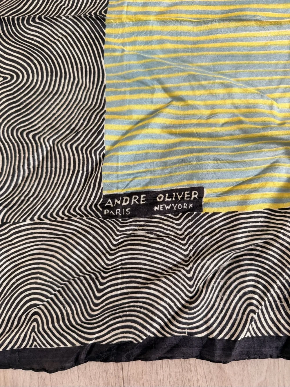RARE ANDRE OLIVER VINTAGE pure silk scarf